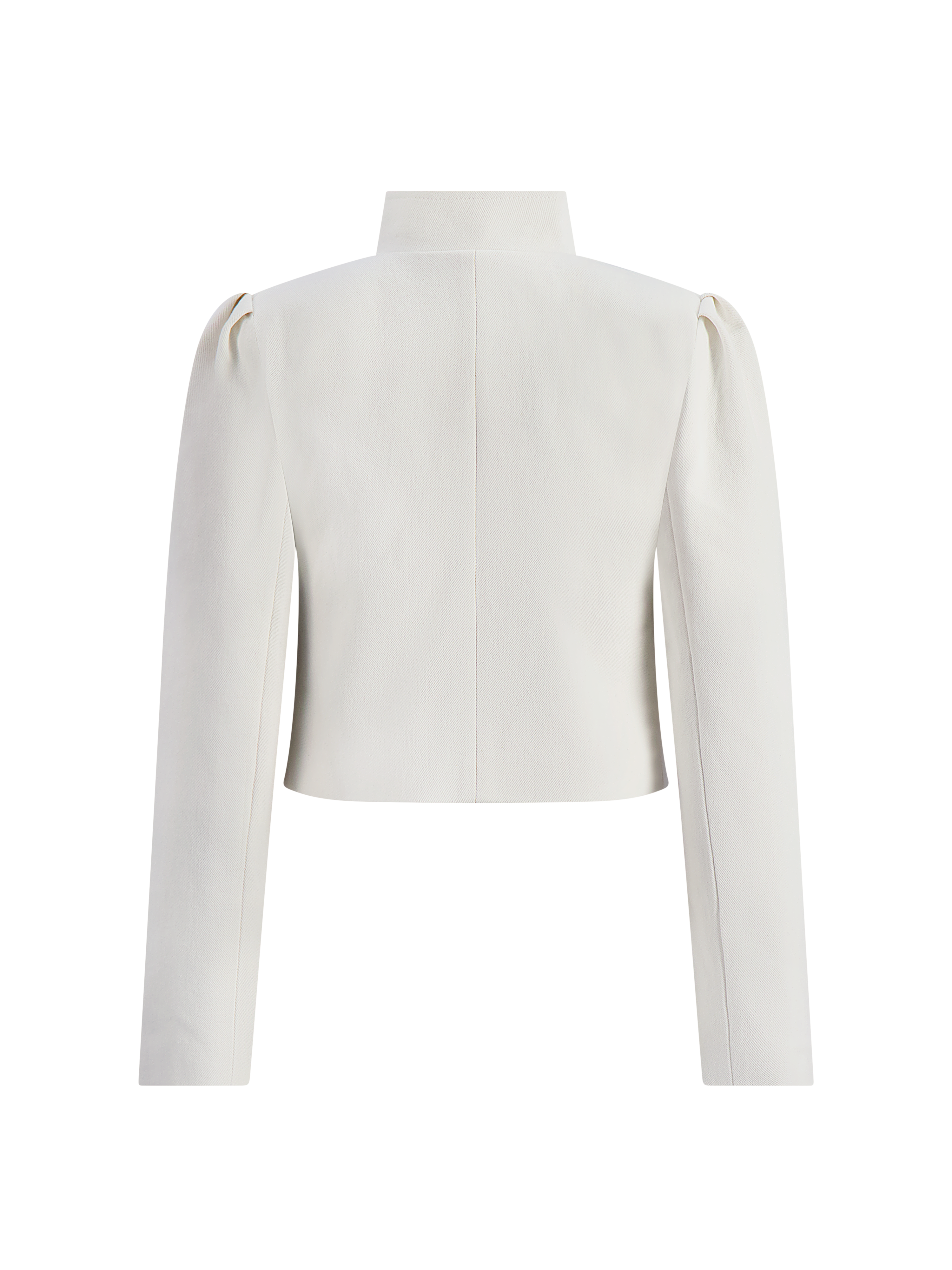 White Puff-Sleeve Denim Jacket