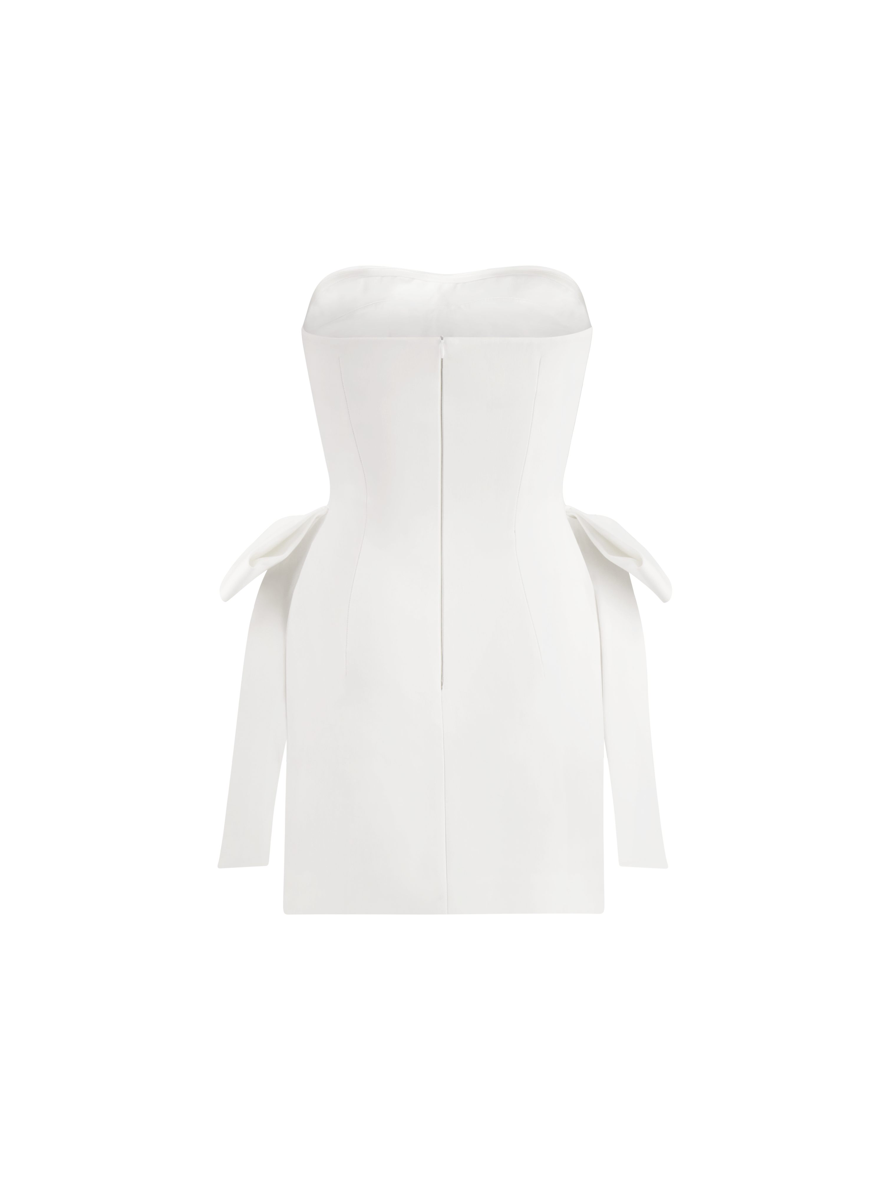 The Double Bow Strapless Mini Dress | White