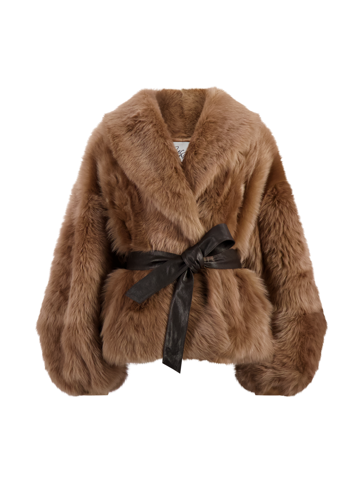 Belted Fur Fur Coat Midi