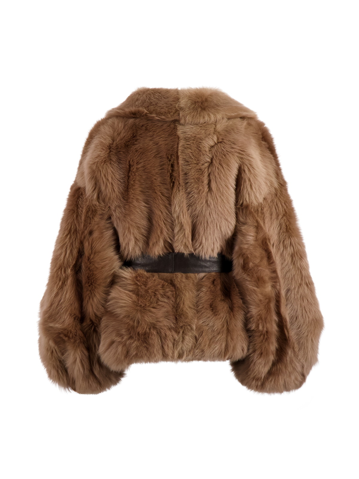 Belted Fur Fur Coat Midi