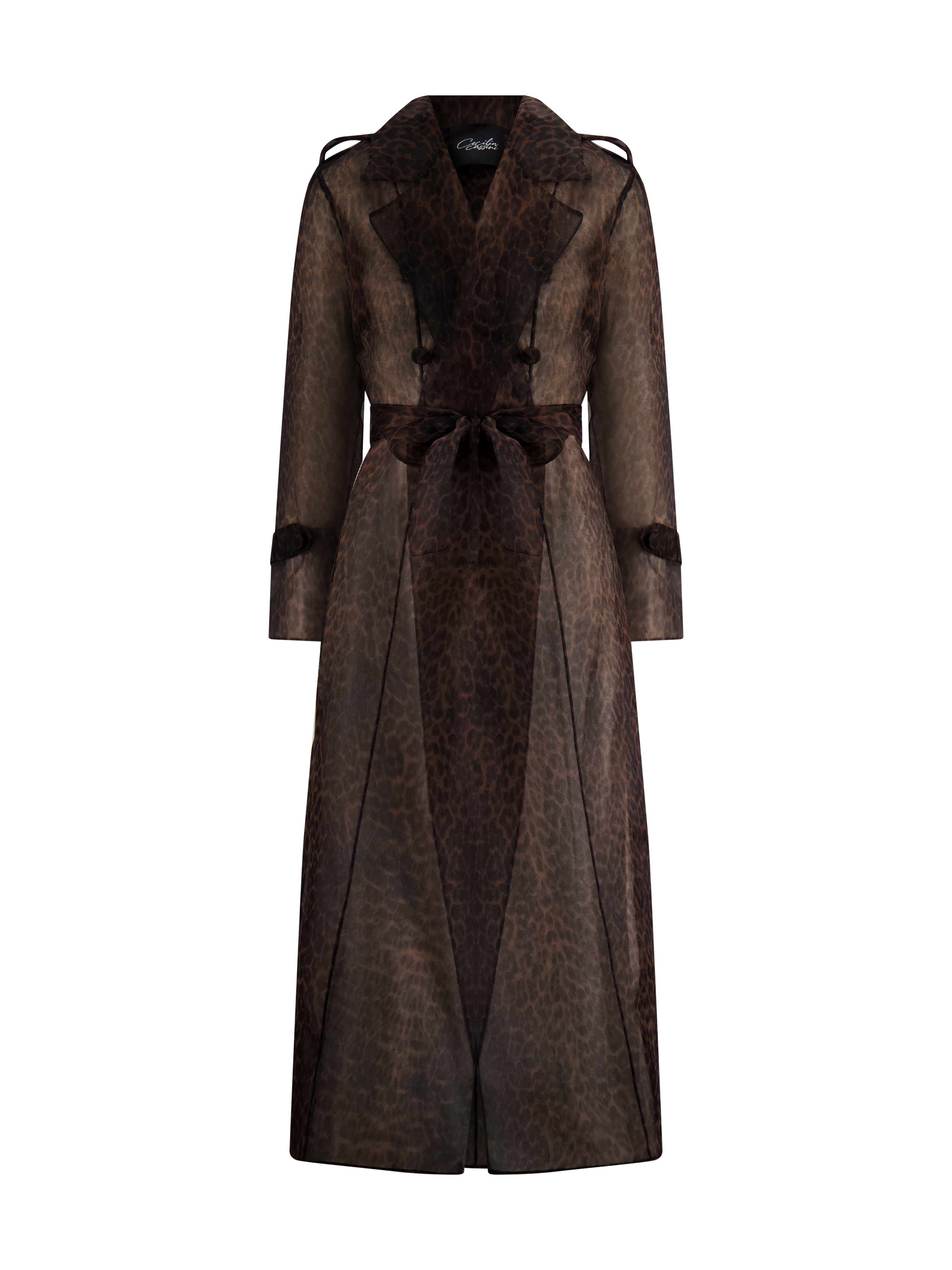 Organza Trench Coat | Leopard