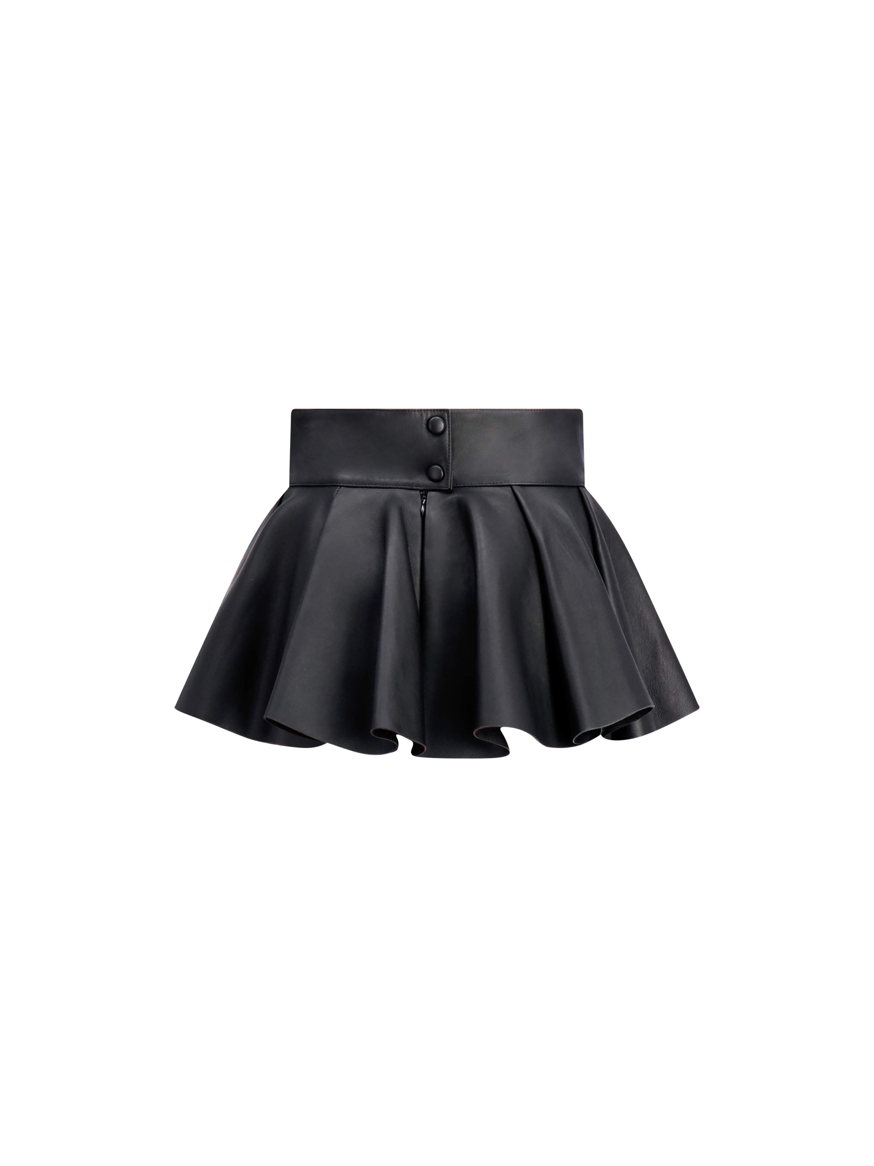 Black Leather Peplum Skirt Belt | Black