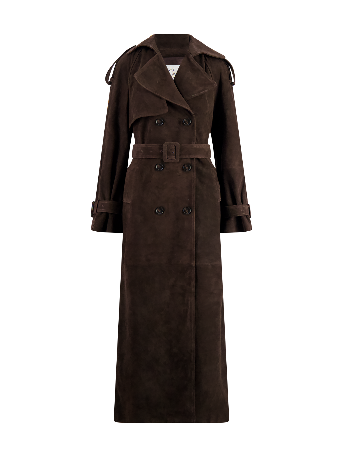 Chocolate Suede Trench Coat