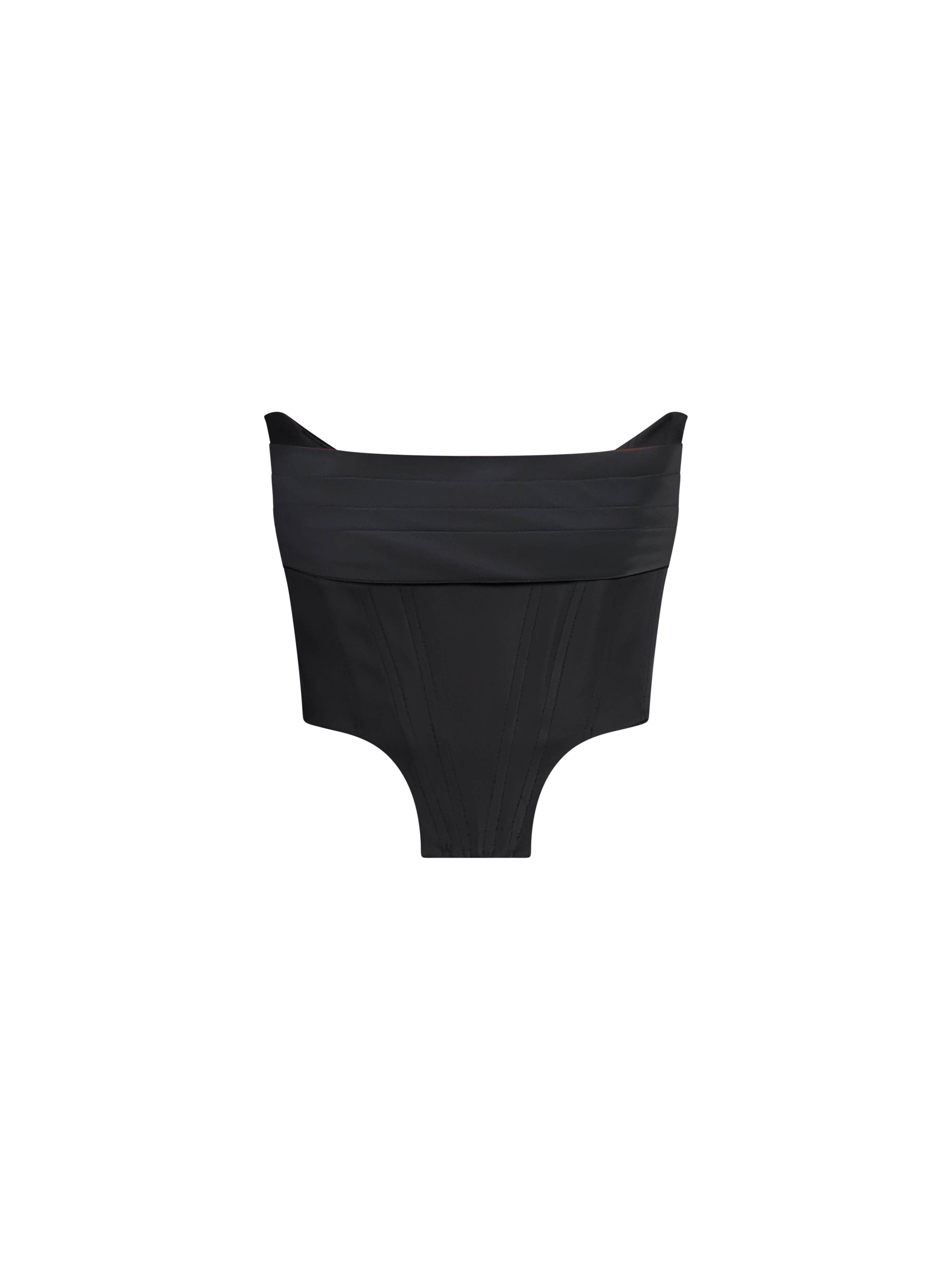 Cecilia Draped Corset in Satin | Black