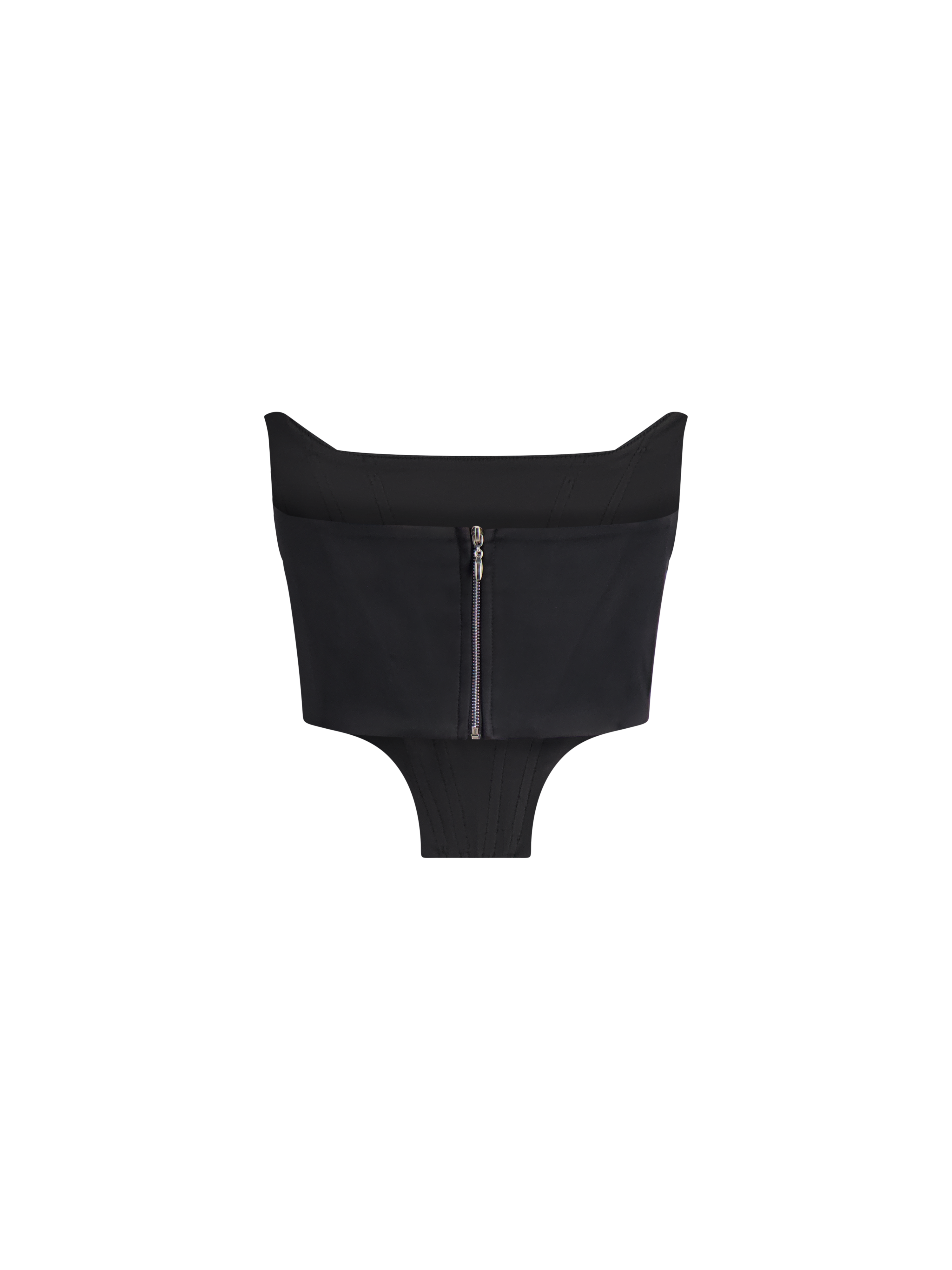 Cecilia Draped Corset in Satin | Black