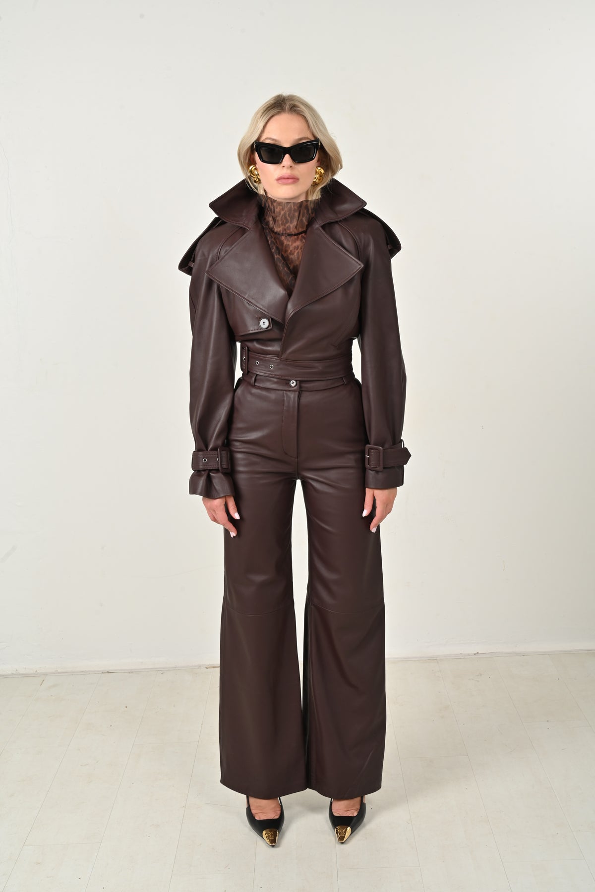 Cambon Leather Jacket | Burgundy