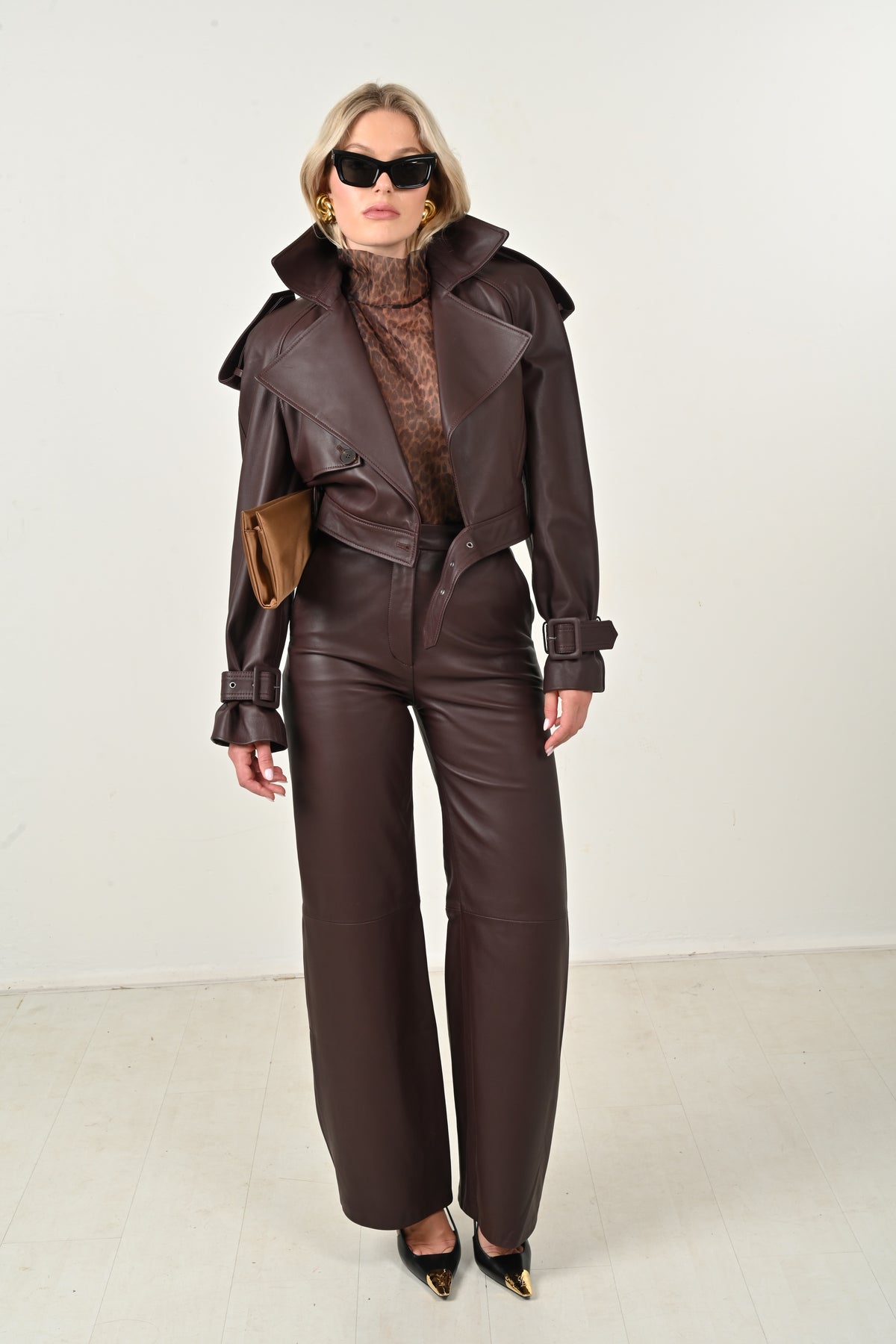 Cambon Leather Jacket | Burgundy
