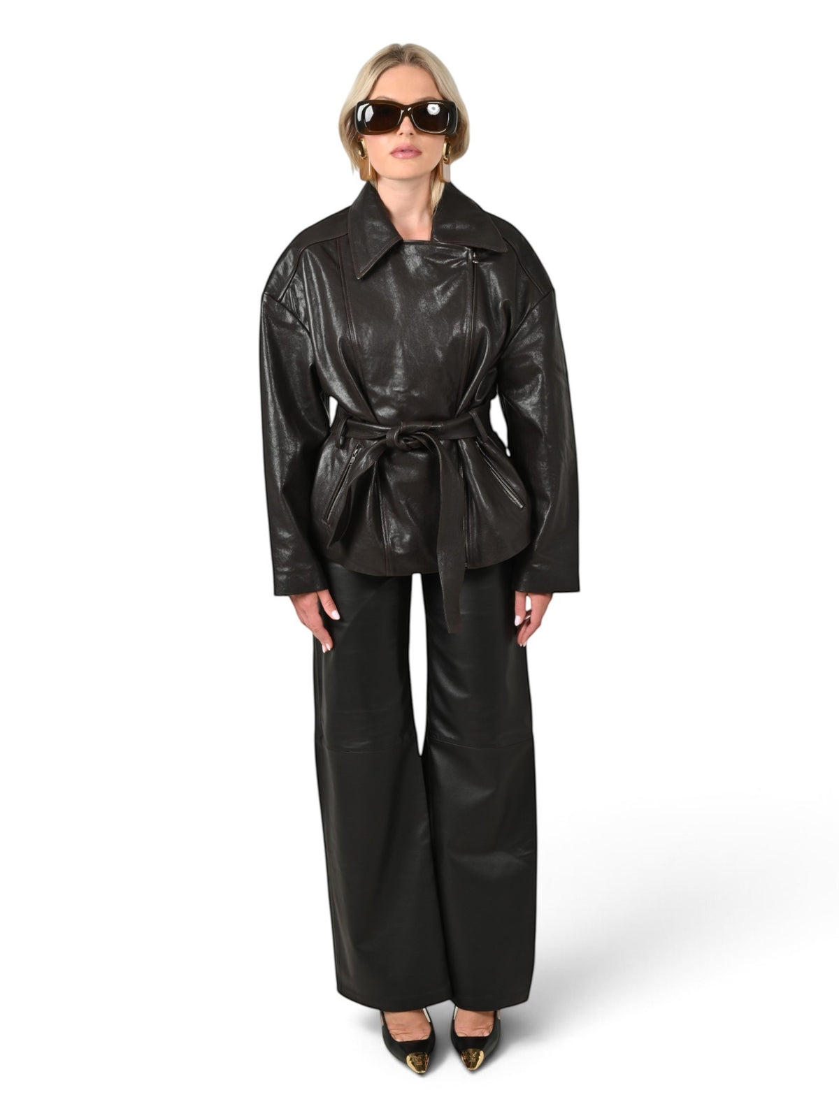 Belted Leather Jacket