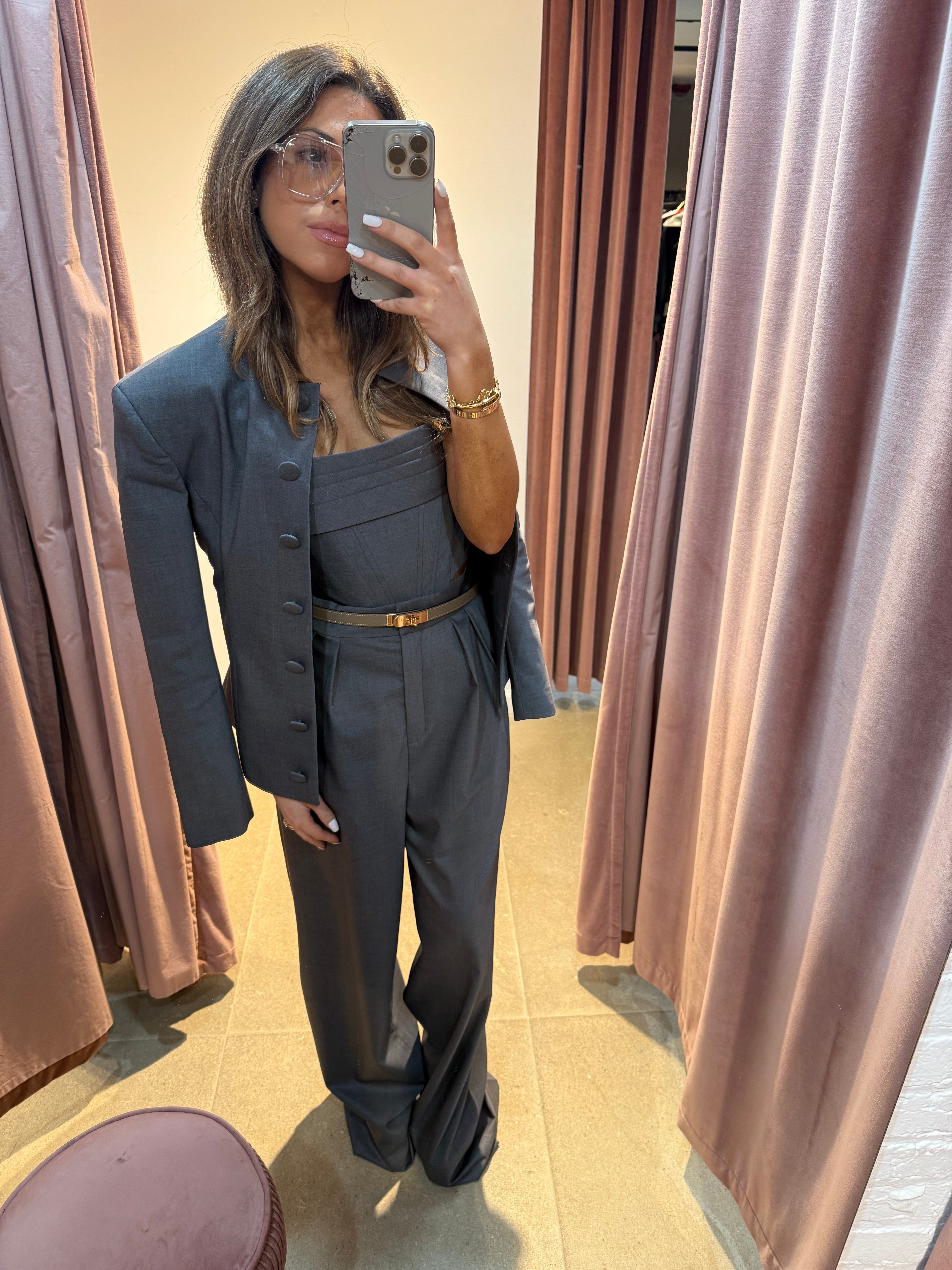 Cecilia Pleated Trouser | Grey