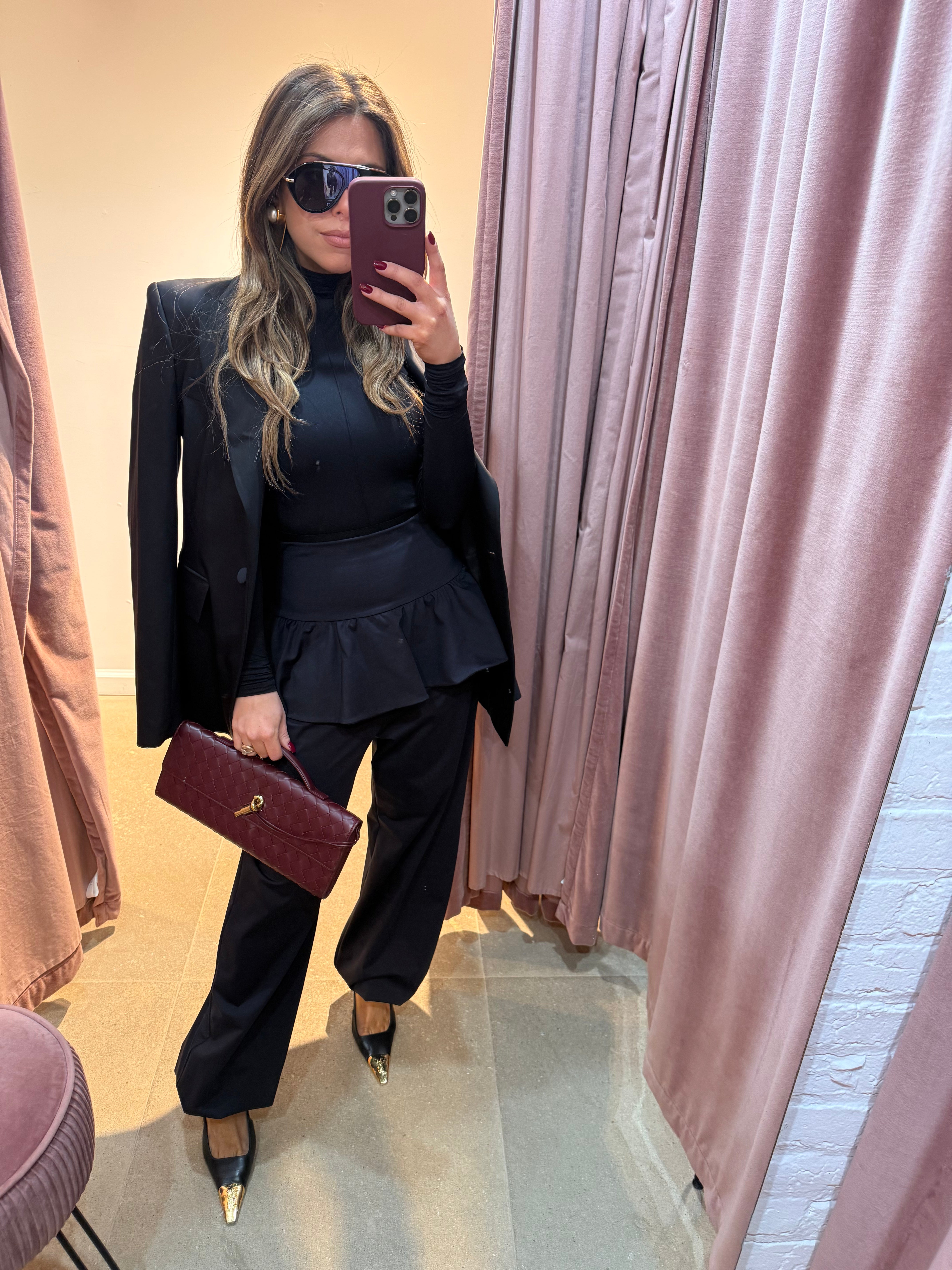 Cecilia Peplum Sweatpants | Black