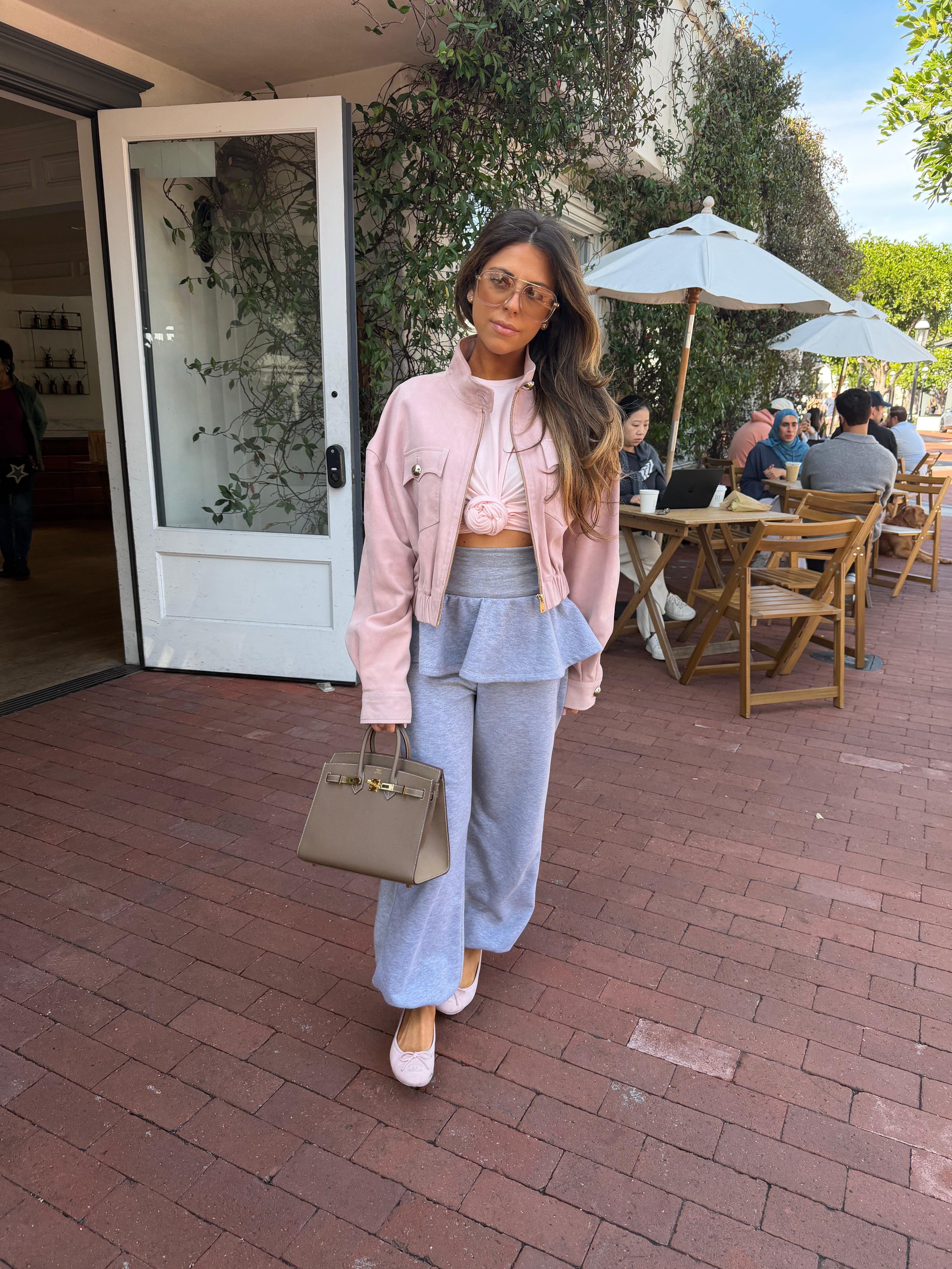 Cecilia Peplum Sweatpants | Grey