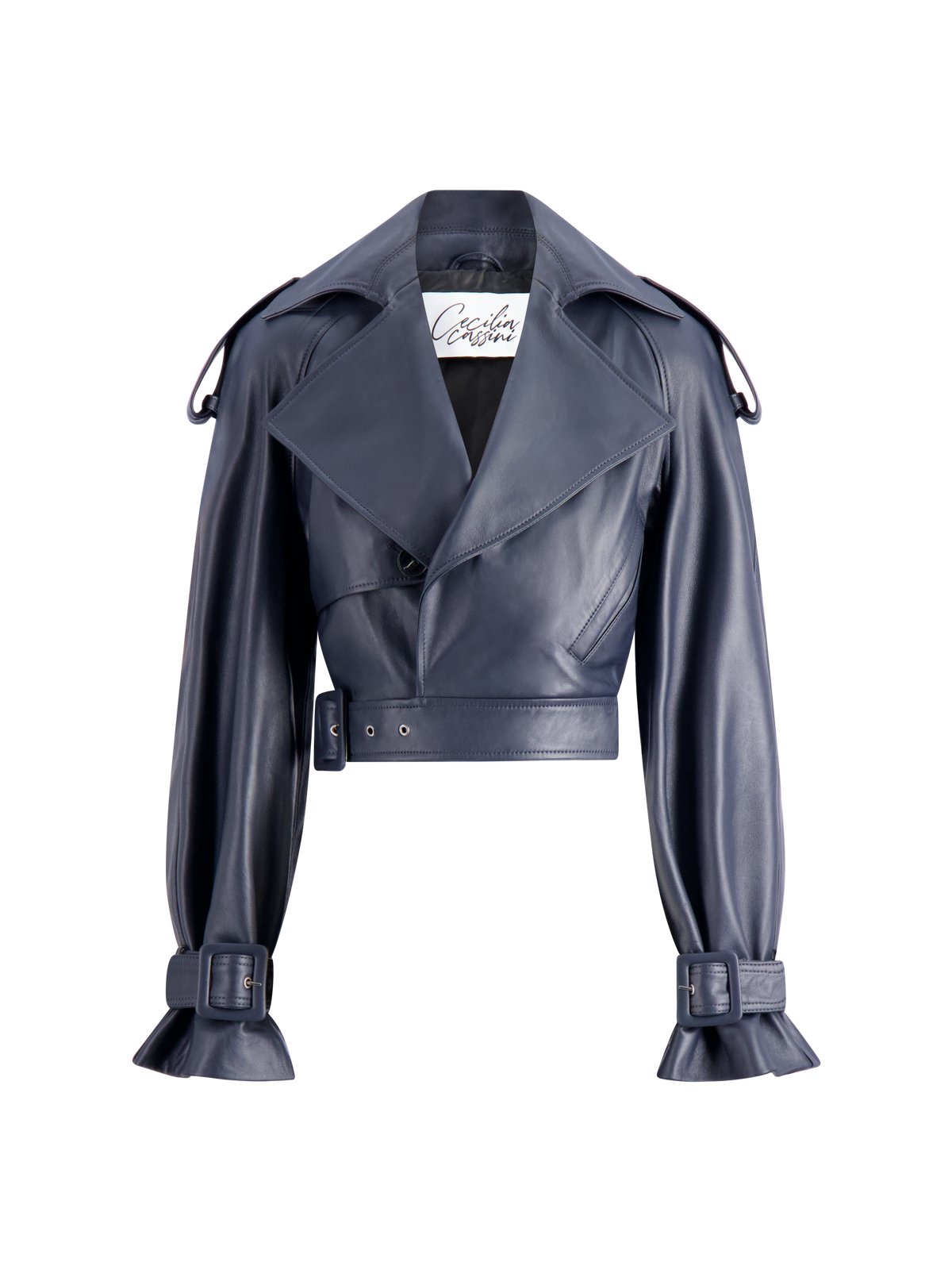 Cambon Leather Jacket | Navy